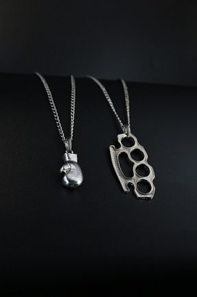 گردنبند جواهر زنانه روکش نقره Dukkanka - کد 315791635