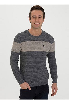 پلیور طوسی مردانه ساده U.S. Polo Assn. - کد 655583041