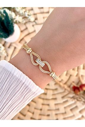 دستبند جواهر طلائی زنانه زیرکن KBC STORE - کد 315050613