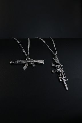 گردنبند جواهر زنانه روکش نقره Dukkanka - کد 314686650