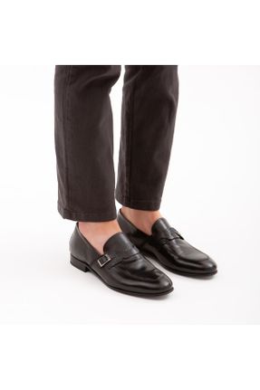 کفش کلاسیک مشکی مردانه چرم طبیعی پاشنه کوتاه ( 4 - 1 cm ) پاشنه ضخیم کد 275436379