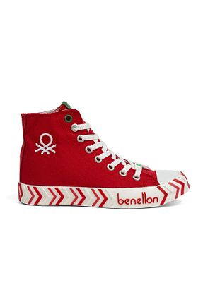 کفش اسنیکر قرمز زنانه بند دار Benetton - کد 315663679