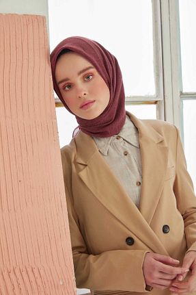 روسری زرشکی پنبه پلی استر MİRAY - کد 315989547