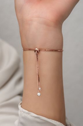 دستبند نقره صورتی زنانه 925 عیار Takıfest - کد 316078565