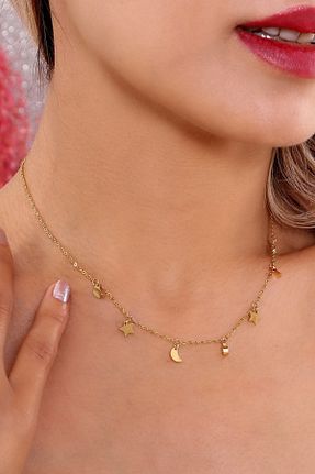 گردنبند استیل ( فولاد ) طلائی زنانه استیل (فولاد) Bhs life - کد 315872605