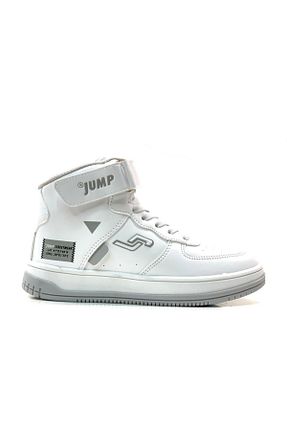 کفش بسکتبال سفید بچه گانه چرم مصنوعی Jump - کد 315189047