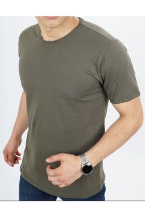 تی شرت خاکی مردانه رگولار یقه گرد بیسیک کد 315251595