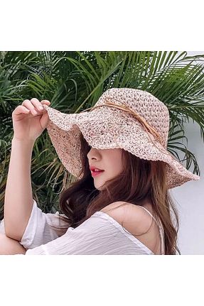 کلاه صورتی زنانه حصیر Shopiolog - کد 315359446