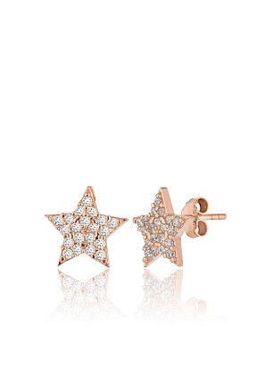 گوشواره نقره صورتی زنانه 925 عیار Zanaatsilver - کد 316061344
