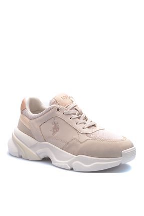 کفش اسنیکر بژ زنانه بند دار U.S. Polo Assn. - کد 315879412