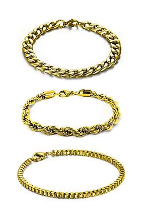 دستبند استیل (فولاد) طلائی زنانه روکش طلا TREND COLLECTİON - کد 316672697