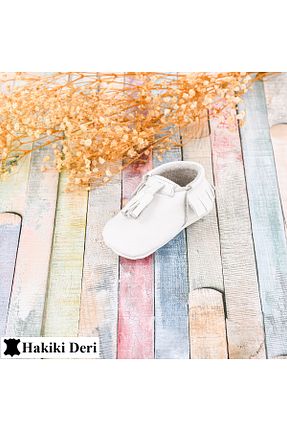 پاپوش سفید بچه گانه چرم خالص Moosefield Kids - کد 73294252