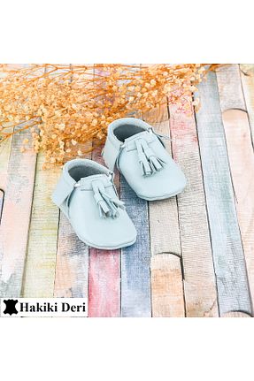 پاپوش فیروزه ای بچه گانه چرم خالص Moosefield Kids - کد 73293072