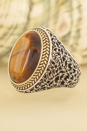انگشتر نقره نارنجی مردانه 925 عیار Takıdepo - کد 50358524