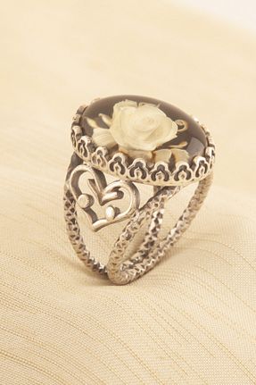 انگشتر نقره زرد زنانه کهربا Takıdepo - کد 51642305