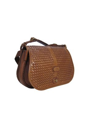 کیف پستچی قهوه ای زنانه چرم خالص Gön - کد 64578459
