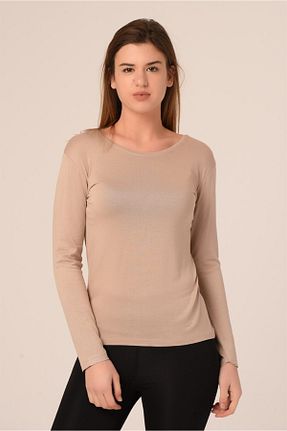 بادی قهوه ای زنانه یقه دوچرخه DISENTIS MODEST - کد 93761860