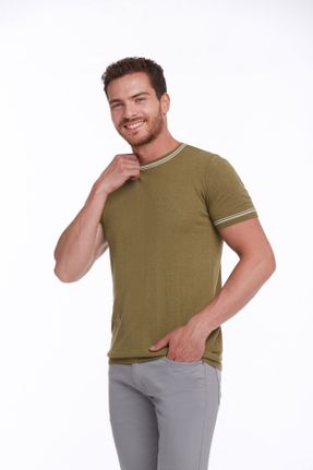 تی شرت سبز مردانه رگولار یقه گرد کد 316609599