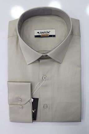 پیراهن بژ مردانه اسلیم فیت Daflin - کد 80367645