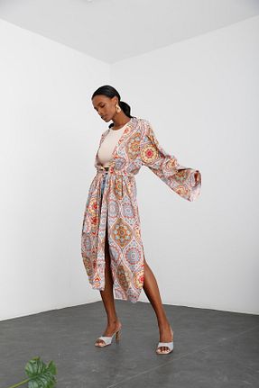 کیمونو و کافتان نارنجی زنانه ویسکون Okyanus Butik - کد 317082651