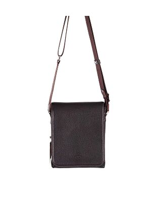 کیف پستچی قهوه ای مردانه چرم خالص Aka Deri - کد 316213079