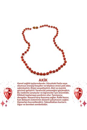 گردنبند جواهر قرمز زنانه سنگ OSMANLI DEĞERLİ TAŞ - کد 316344316