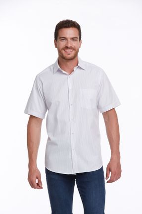 پیراهن بنفش مردانه رگولار یقه پیراهنی کد 316607891