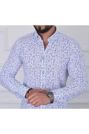 پیراهن آبی مردانه اسلیم فیت Daflin - کد 316774095