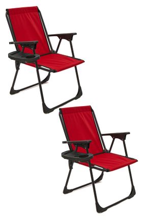 صندلی کمپ قرمز فلزی 2
