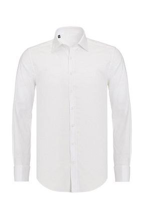 پیراهن سفید مردانه اسلیم فیت R-Germen - کد 61729302