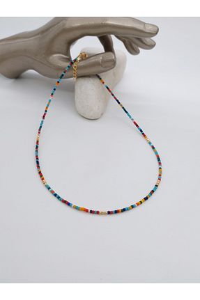 گردنبند جواهر رنگی زنانه برنجی TAKİBUTİGİNİZ - کد 317848591