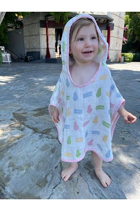پانچو صورتی بچه گانه پنبه ای My Little Avocado - کد 121697955