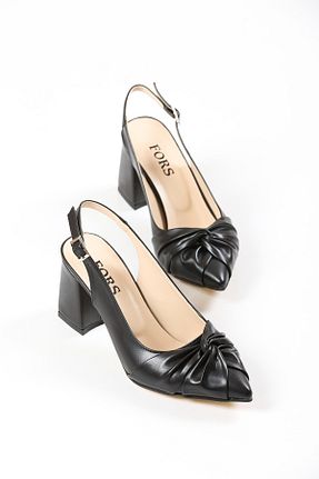 کفش پاشنه بلند کلاسیک مشکی زنانه چرم مصنوعی FORS SHOES - کد 318423655