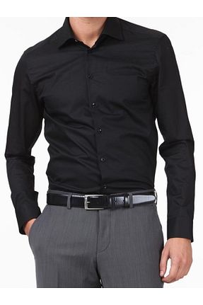 پیراهن مشکی مردانه رگولار Ottomen - کد 318850064