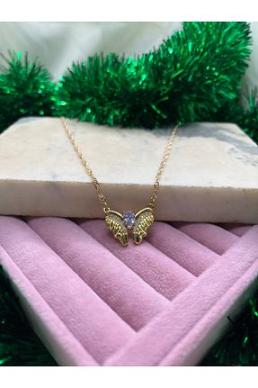 گردنبند جواهر بنفش زنانه روکش طلا Claritas Takı - کد 317655271