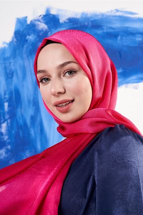 شال صورتی زنانه شیفون Modakaşmir - کد 350238871