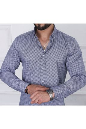 پیراهن سرمه ای مردانه اسلیم فیت Daflin - کد 318349142