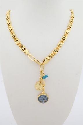 گردنبند جواهر طلائی زنانه برنز کد 319493091