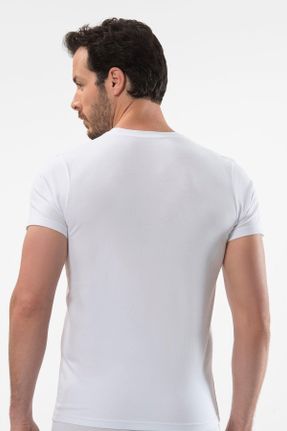 تی شرت سفید مردانه رگولار یقه گرد پنبه (نخی) کد 319781729