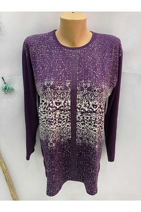 بلوز سایز بزرگ بنفش زنانه سایز بزرگ Sel Tekstil - کد 319803753