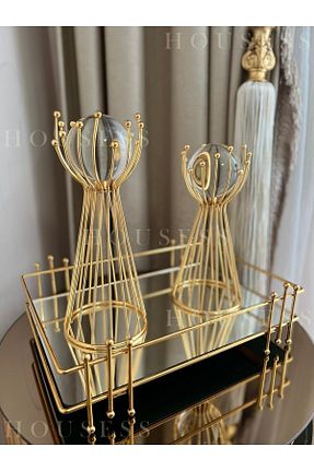 سینی طلائی فلزی Housess - کد 319966463