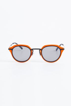 عینک آفتابی نارنجی زنانه 45 UV400 فلزی مات هندسی کد 319938237