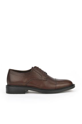 کفش کلاسیک قهوه ای مردانه چرم طبیعی پاشنه کوتاه ( 4 - 1 cm ) پاشنه ساده کد 141135845