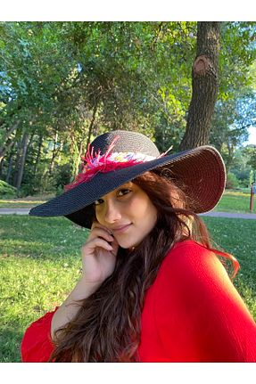 کلاه مشکی زنانه حصیر laviyonsa - کد 320932902