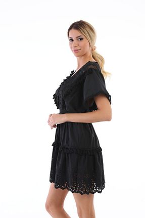 لباس ساحلی مشکی زنانه نقش دار / کار شده Genel Markalar - کد 669805233