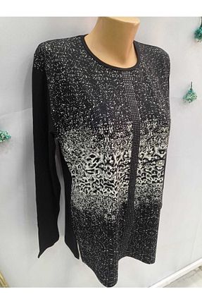 بلوز سایز بزرگ مشکی زنانه سایز بزرگ Sel Tekstil - کد 319794695