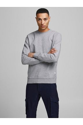 پلیور طوسی مردانه ساده Jack & Jones - کد 180747364
