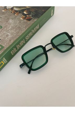 عینک آفتابی سبز زنانه 53 UV400 فلزی هندسی کد 321349928