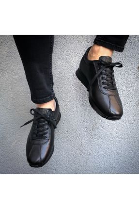 کفش کژوال مشکی مردانه چرم طبیعی پاشنه کوتاه ( 4 - 1 cm ) پاشنه ساده کد 304336828