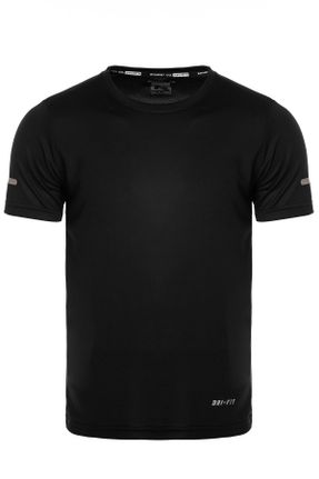 تی شرت اسپرت مشکی مردانه رگولار پلی استر قابلیت خشک شدن سریع تکی کد 322221820